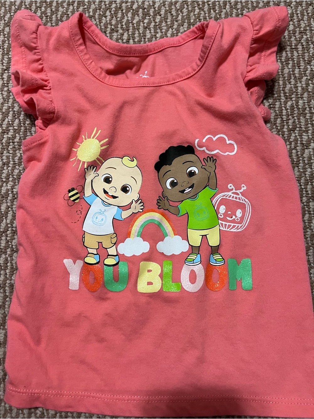Girls 4T pink cocomelon Short Sleeve Tee
